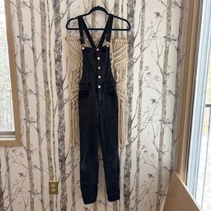 Guess Black Denim Overalls